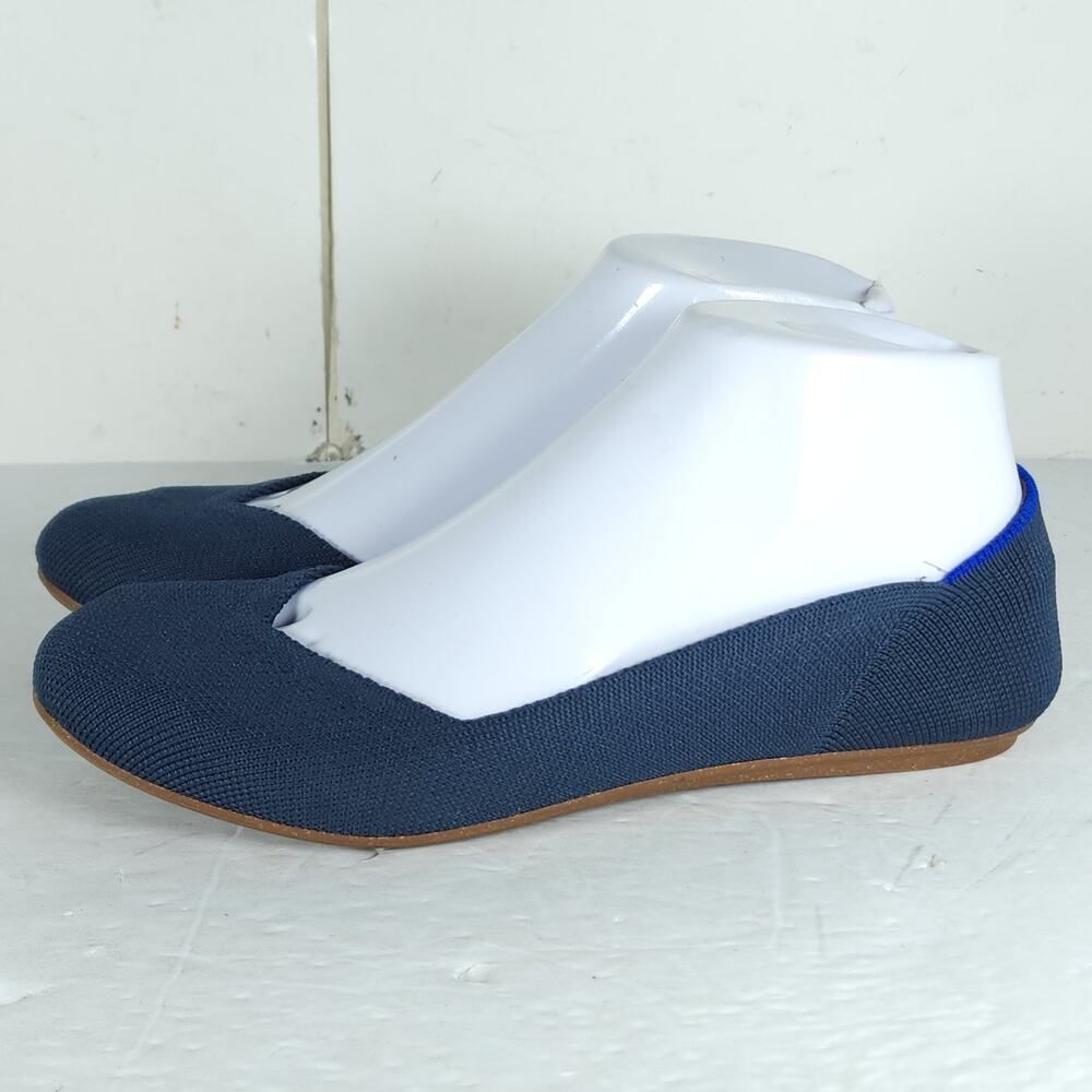 Rothy's Women's The Flat Round Toe US6 Navy Blue Textile Slip On Ballet Flats - Picture 2 of 16